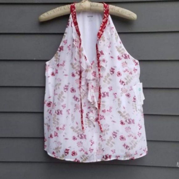 Kensie Floral Sheer Lined NWT Rose/White Blouse size Medium - Picture 2 of 10